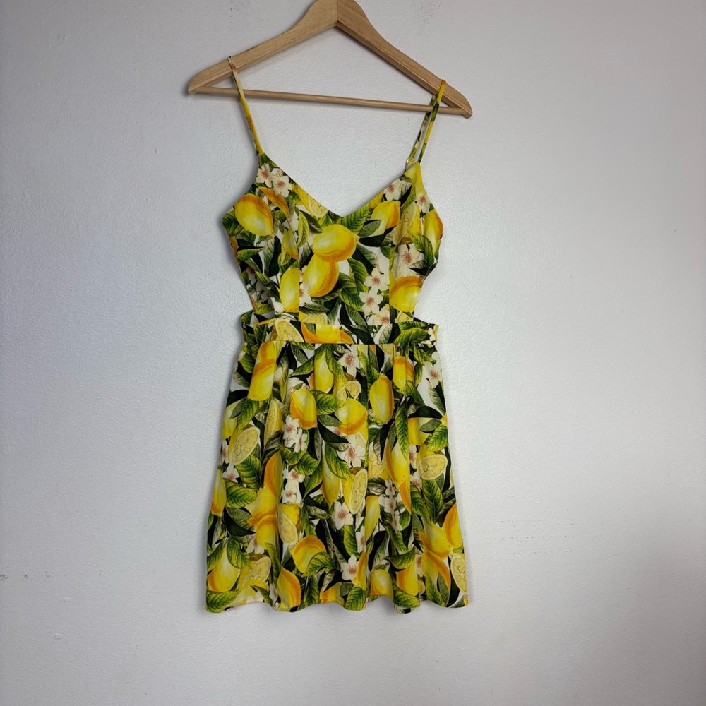 Show Me Your Mumu Piper Dress in the Citrus Stretch Lemon‎ Print Small